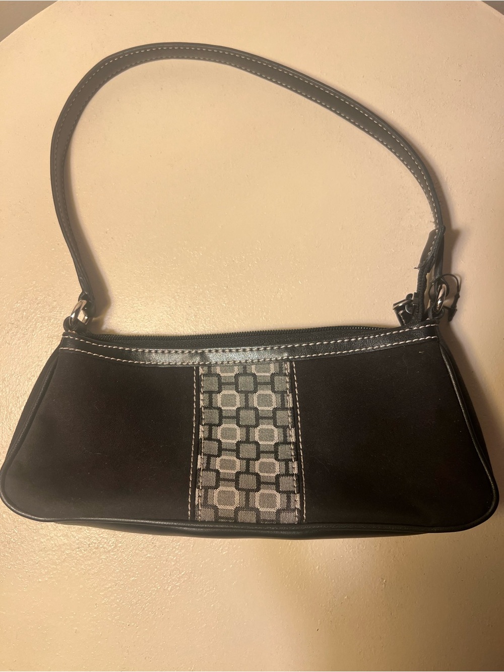 Nine West Black Shoulder Bag with Geometric Accent